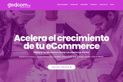 Screenshot of the Godcom.io homepage