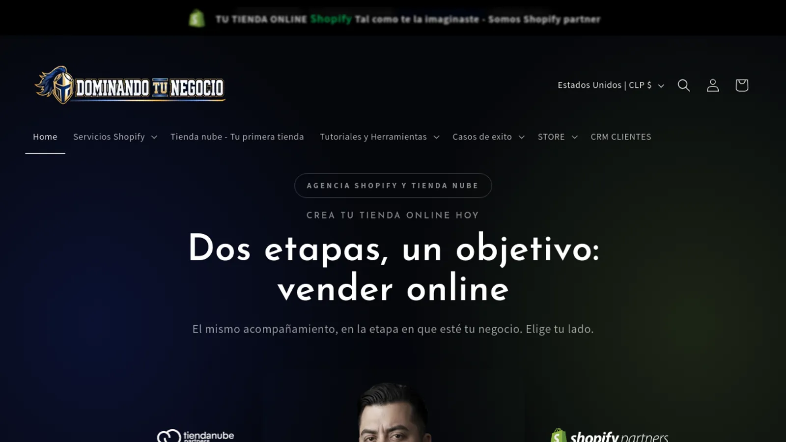Screenshot of the Dominando tu negocio homepage