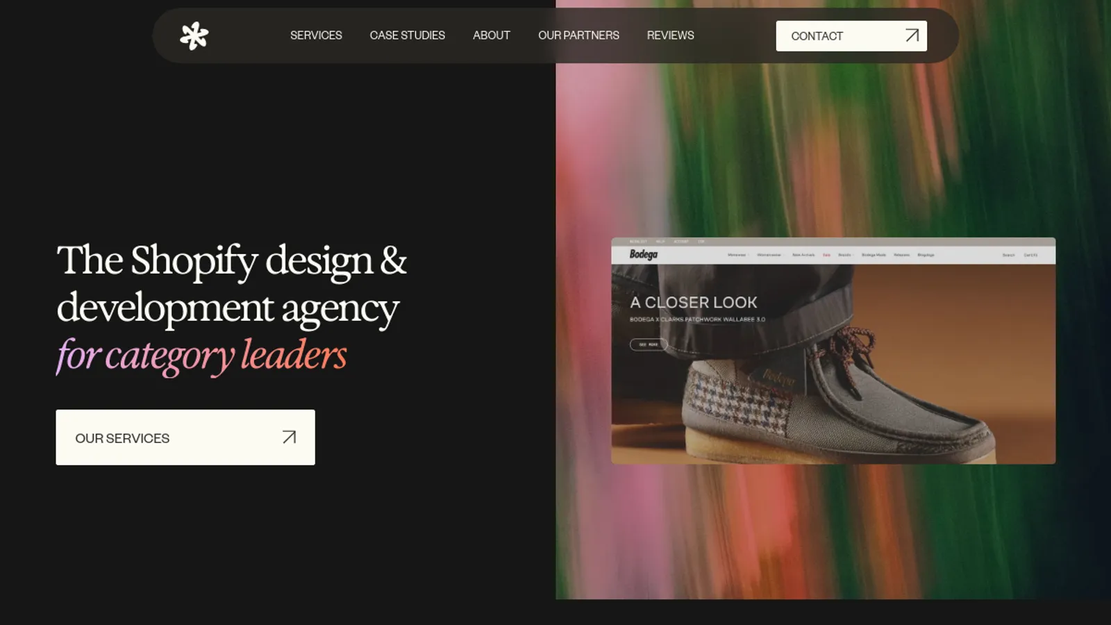 Screenshot of the Coldsmoke Creative homepage