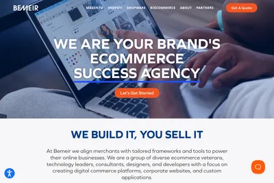 Screenshot of the Bemeir homepage