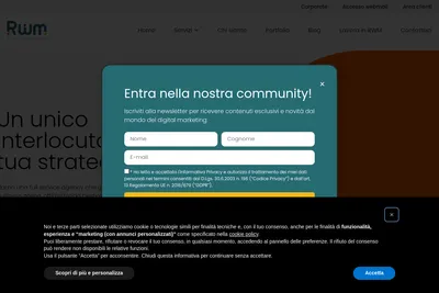 Screenshot of the Rwm srl homepage