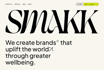 Screenshot of the SMAKK Studios homepage
