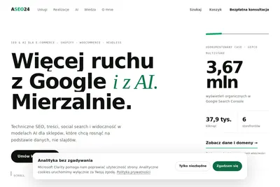 Screenshot of the Aseo24 homepage