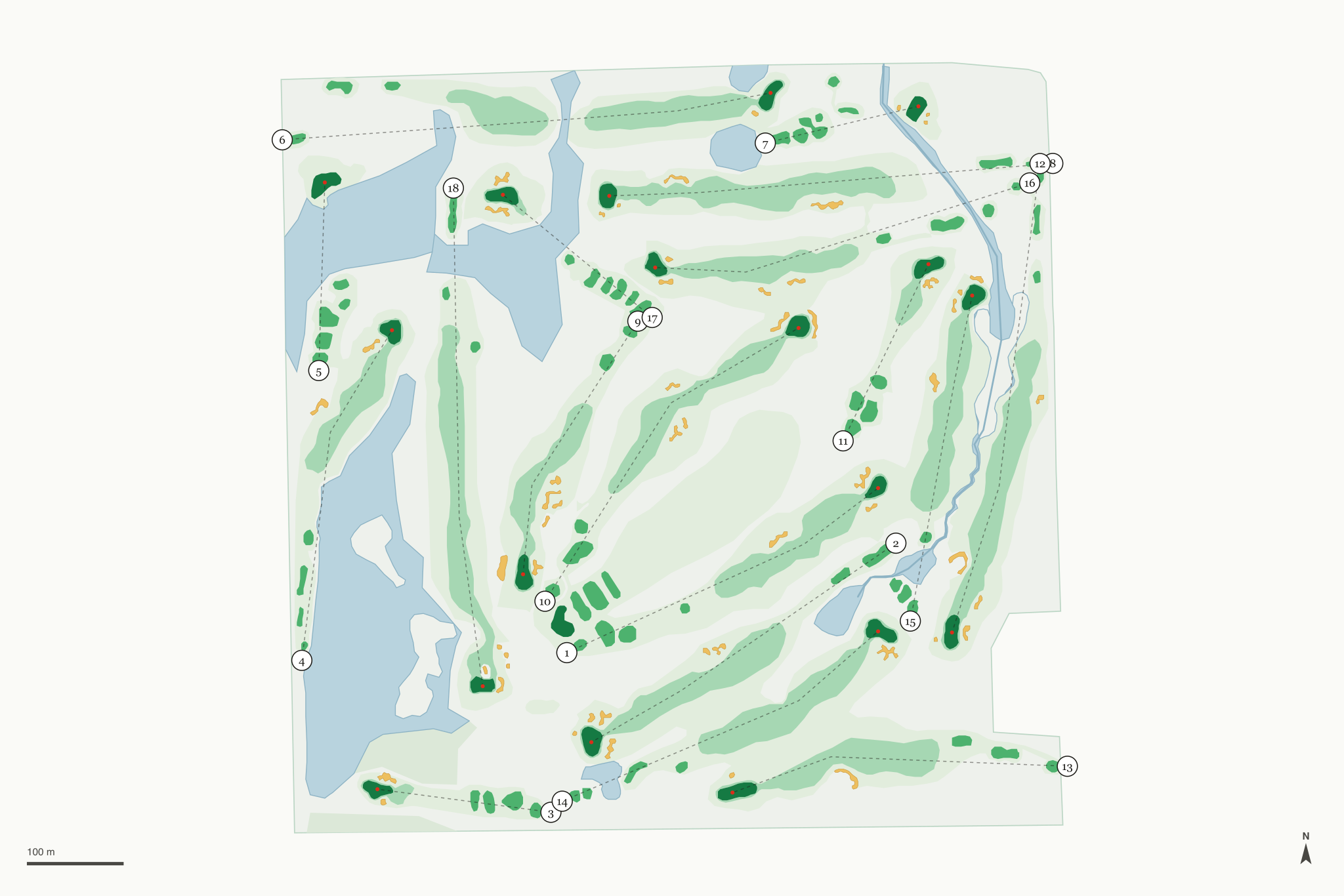 Map of Hunters Ridge Golf Course