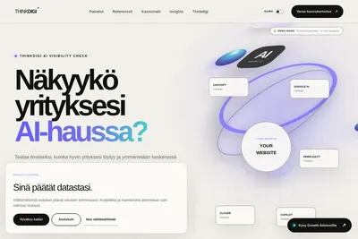 Screenshot of the Thinkdigi homepage