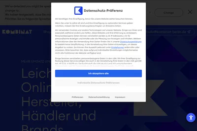 Screenshot of the Kombinat GmbH homepage