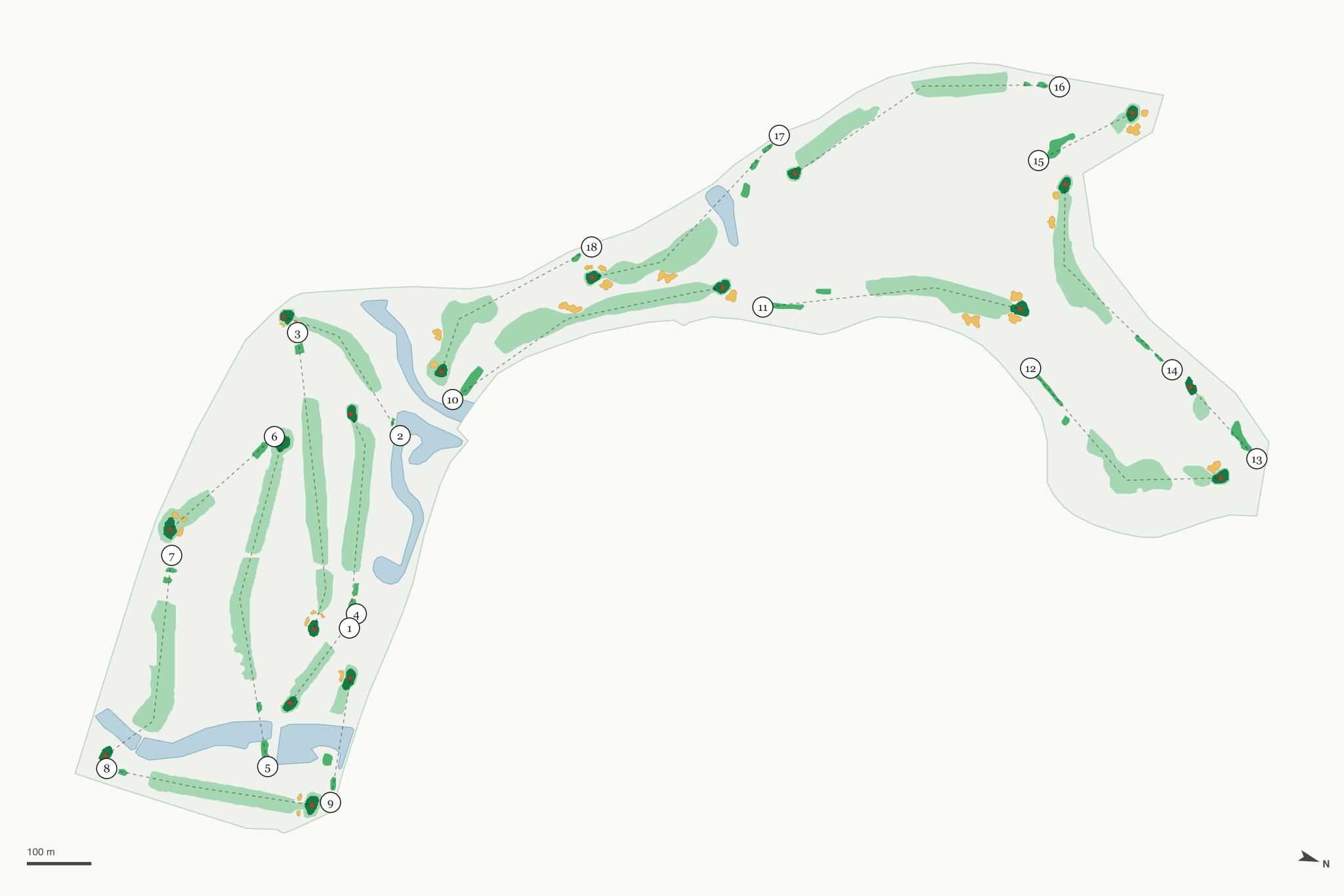 Map of Cattails Golf Course