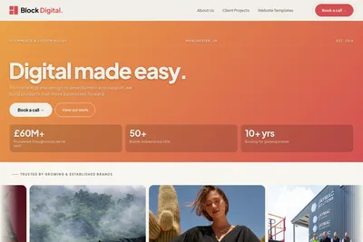 Screenshot of the Block Digital homepage