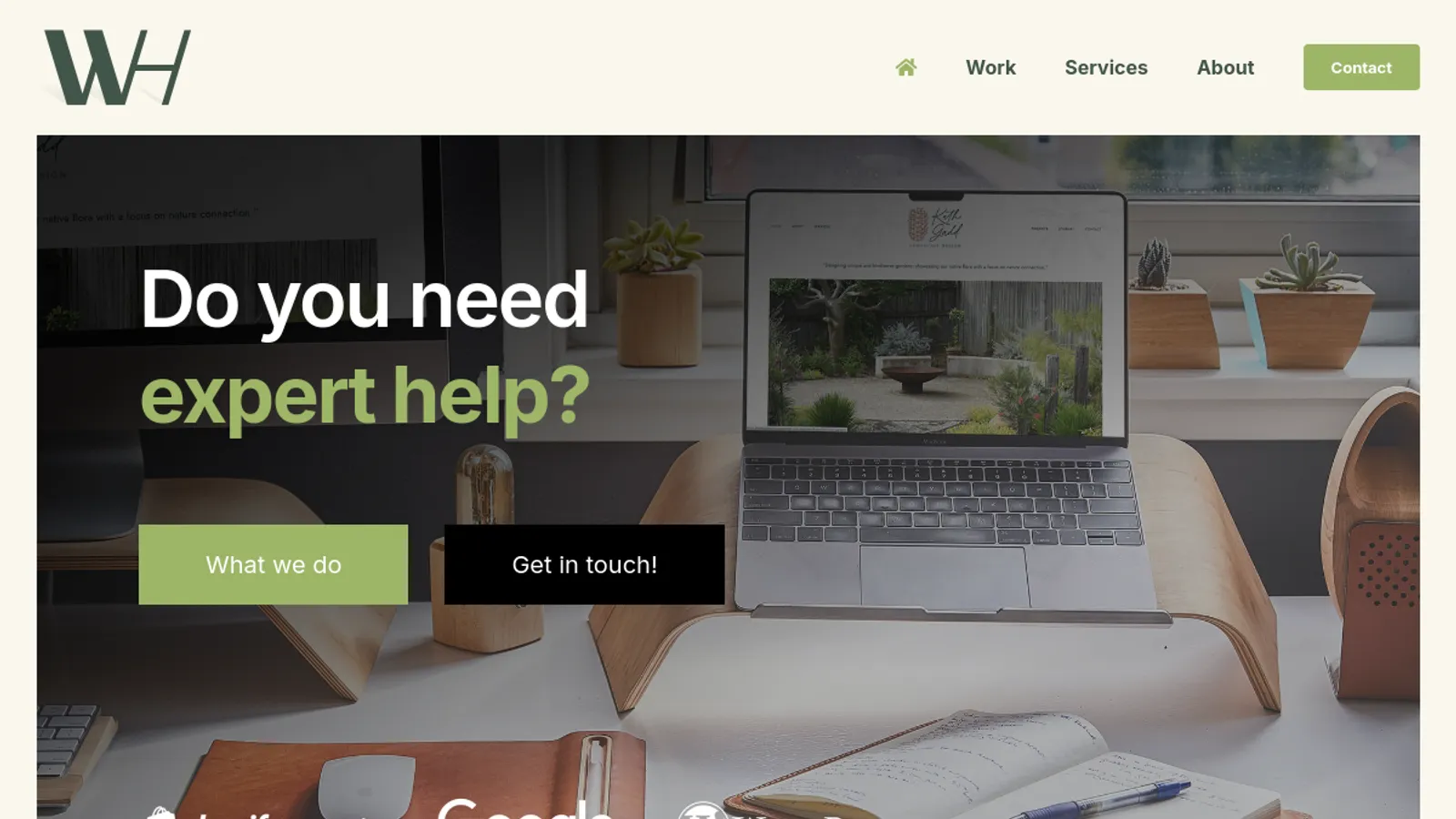 Screenshot of the Wheelhouse homepage
