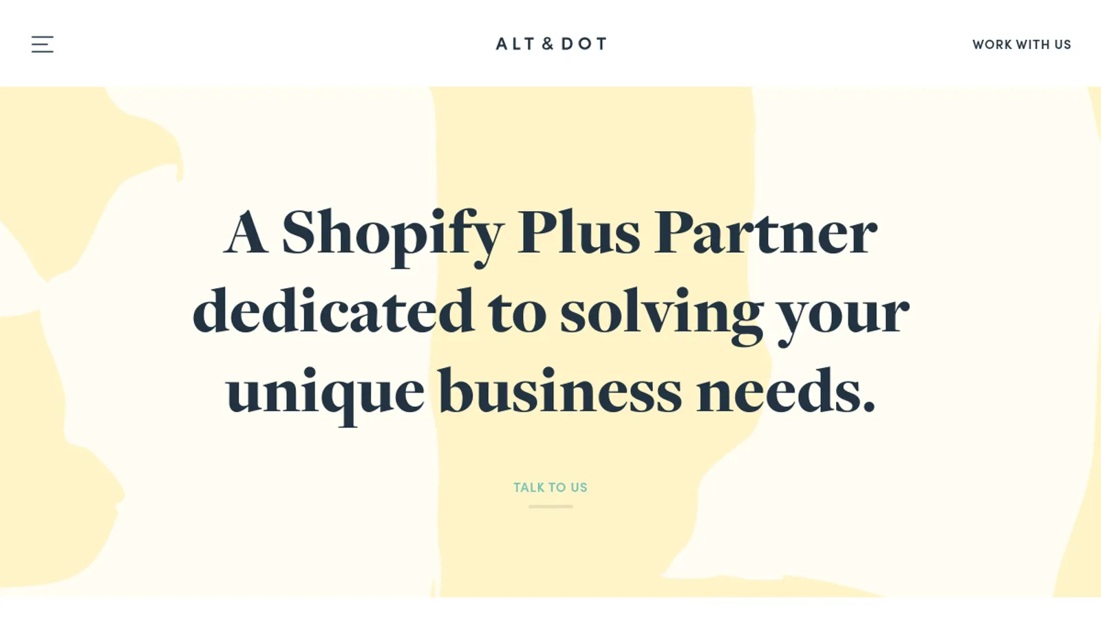 Screenshot of the Alt & Dot homepage