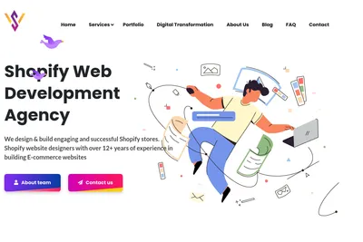 Screenshot of the Vedart Solutions homepage