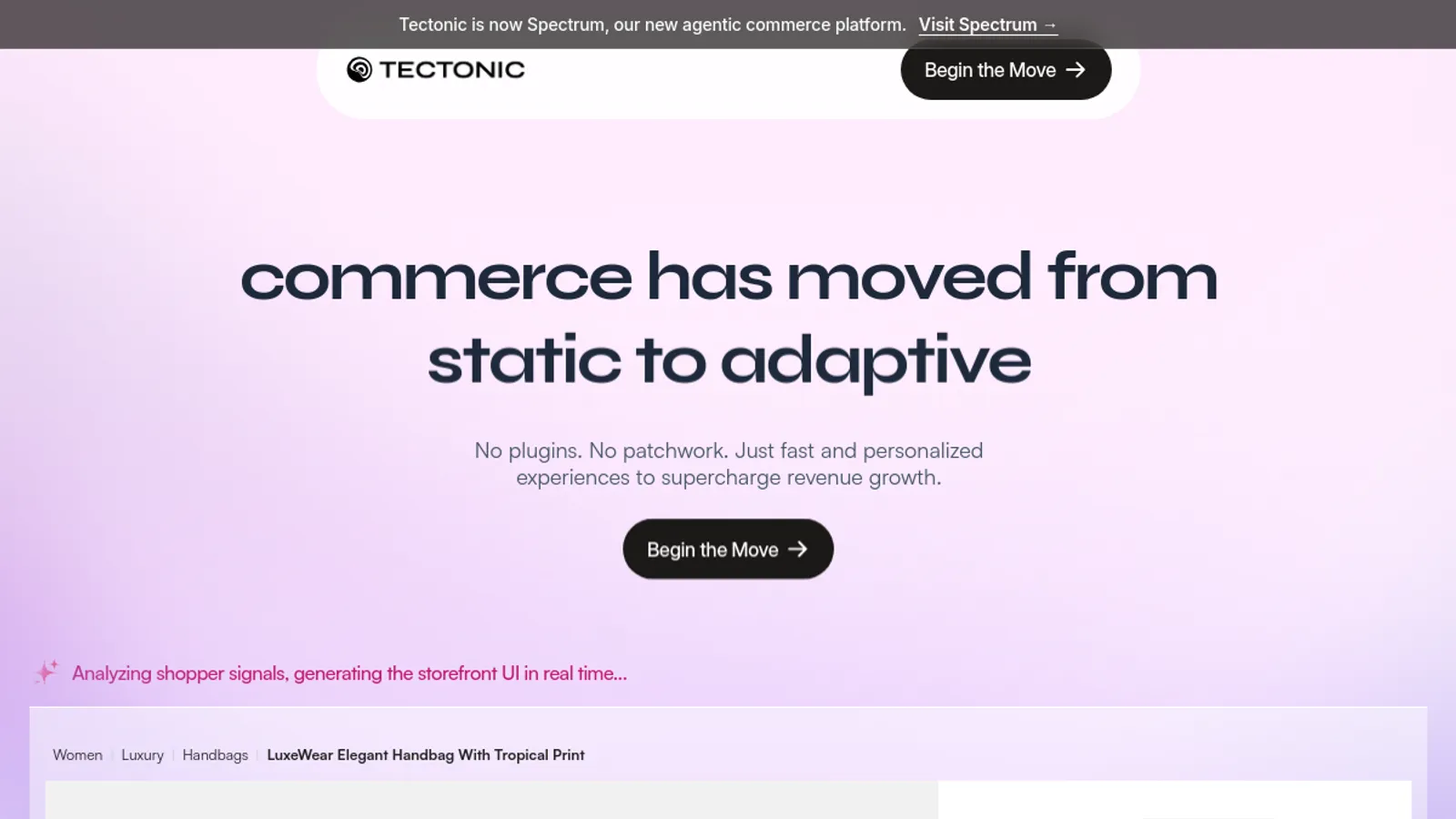 Screenshot of the Tectonic Technologies Inc homepage