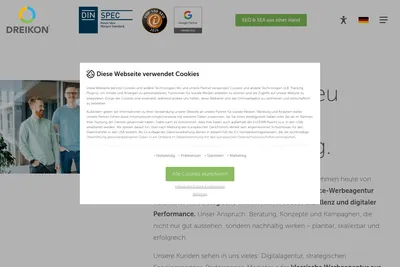 Screenshot of the DREIKON GmbH & Co. KG homepage
