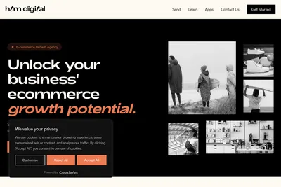 Screenshot of the HTM Digital homepage