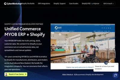 Screenshot of the CyberWorkshop homepage