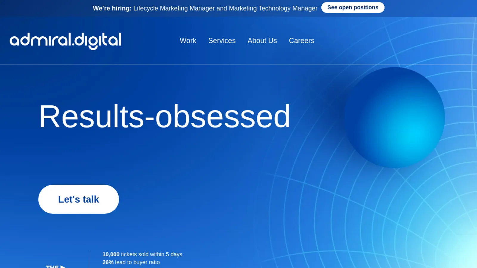 Screenshot of the admiral.digital homepage