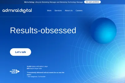 Screenshot of the admiral.digital homepage
