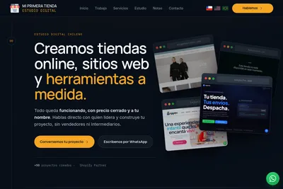 Screenshot of the Mi Primera Tienda homepage