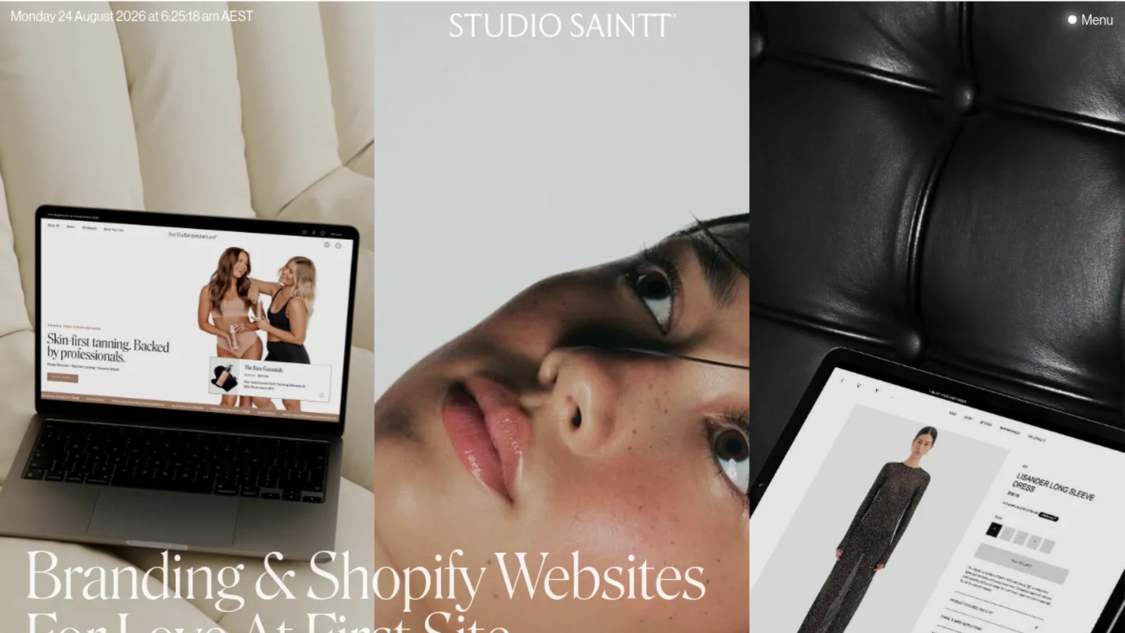 Screenshot of the Studio Saintt homepage