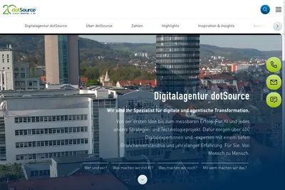 Screenshot of the dotSource SE homepage