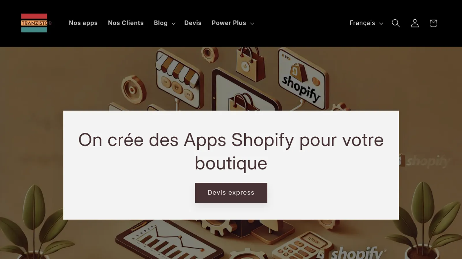 Screenshot of the Agence TRANZISTOR homepage