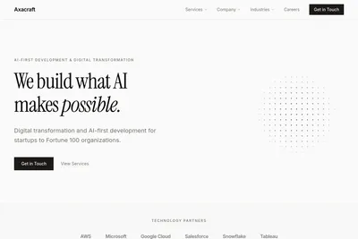 Screenshot of the Axacraft homepage
