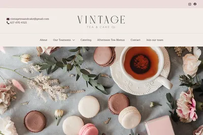 The Vintage Tea and Cake Company Lexington website homepage