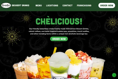 Bambu Desserts Drinks website homepage