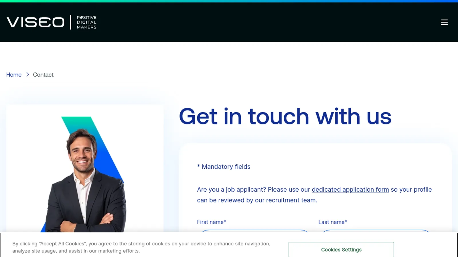Screenshot of the VISEO Asia homepage