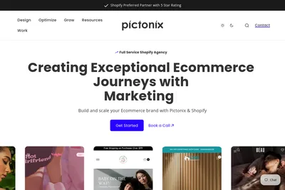 Screenshot of the Pictonix homepage
