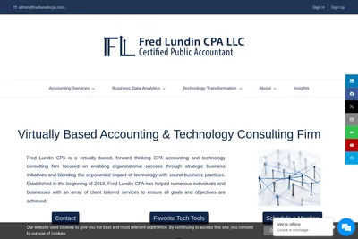Screenshot of the Fred Lundin CPA LLC homepage