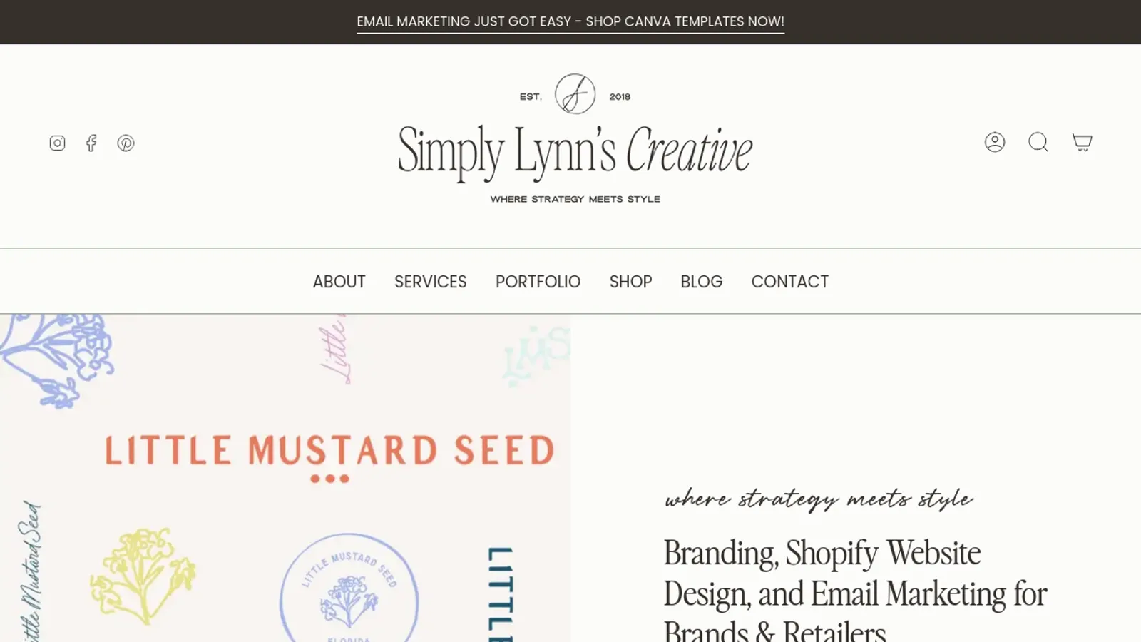 Screenshot of the Cassidy | Simply Lynn's Creative homepage