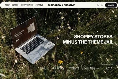 Screenshot of the Bungalow Creative homepage