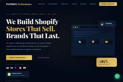 Screenshot of the Infibrix Technologies homepage