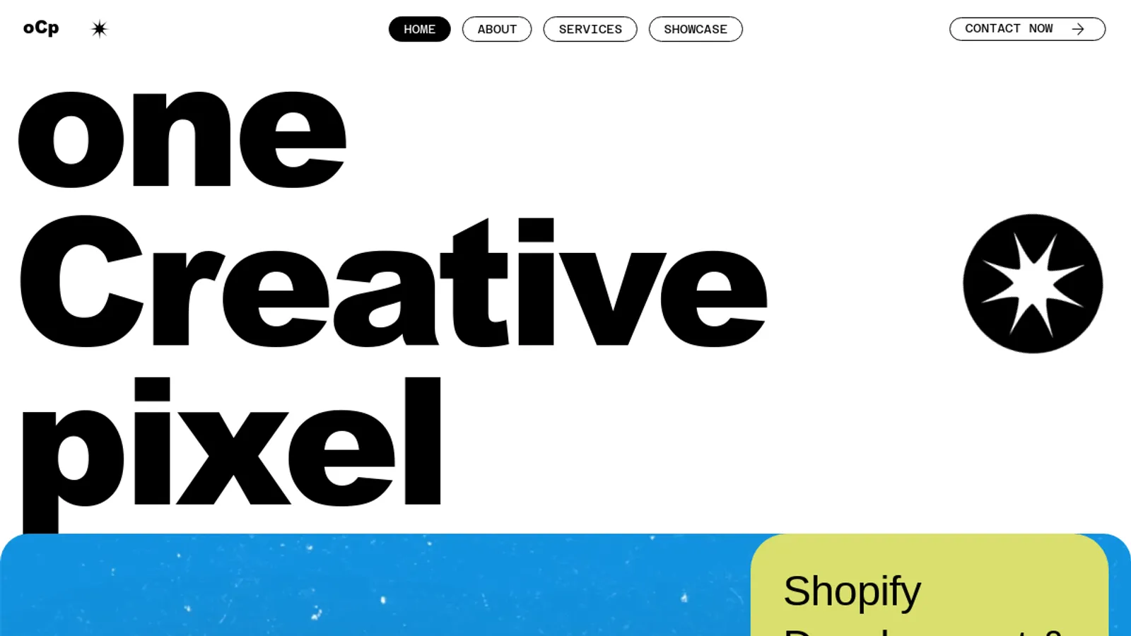Screenshot of the One Creative Pixel homepage