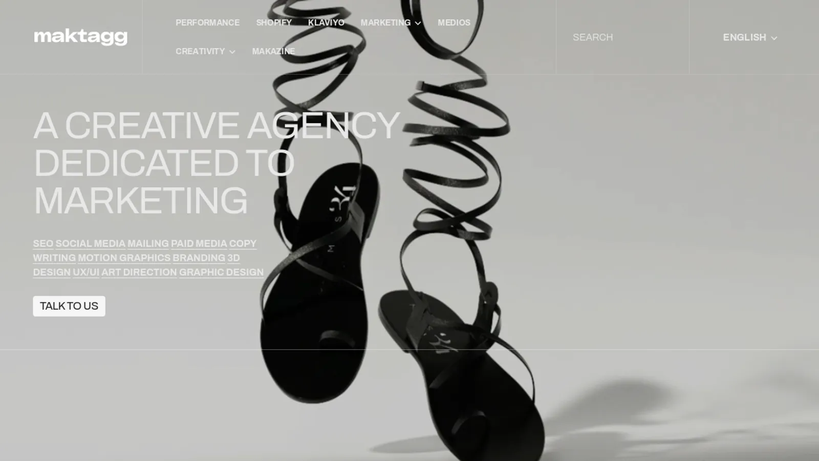 Screenshot of the Maktagg homepage