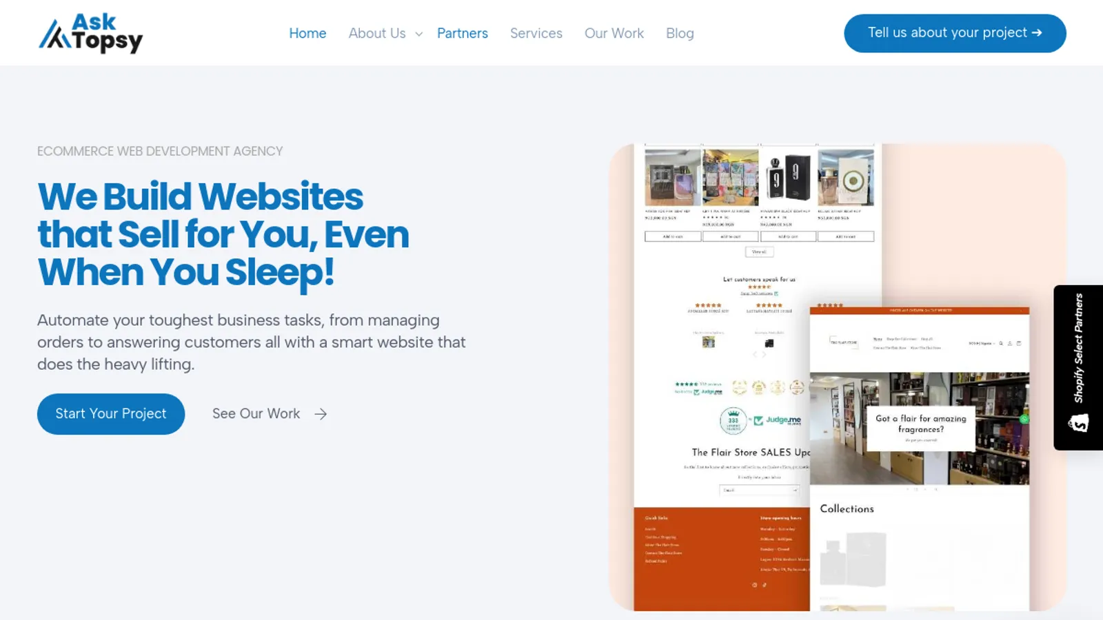 Screenshot of the AskTopsy homepage