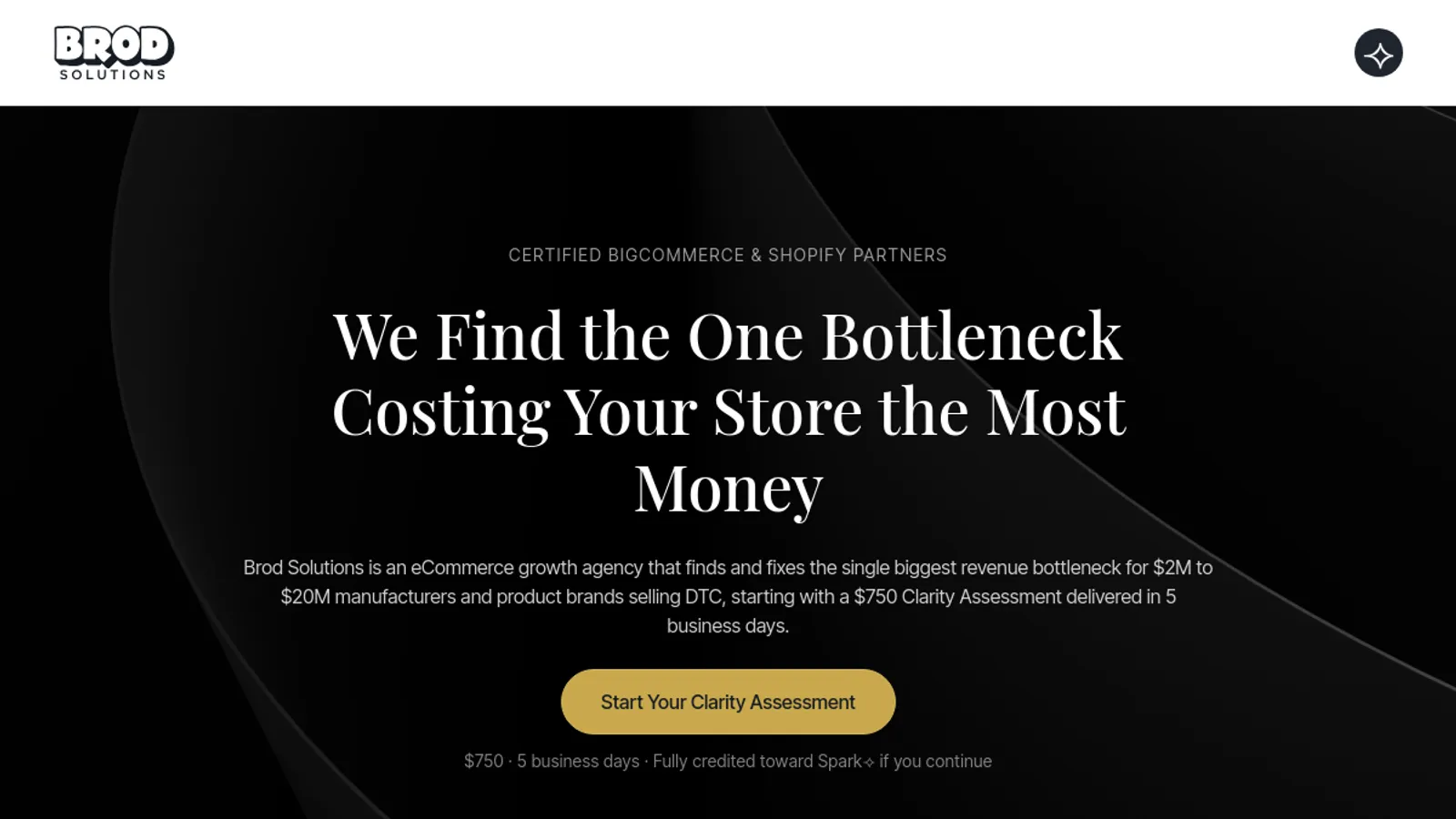 Screenshot of the Brod Solutions homepage
