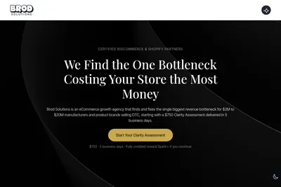 Screenshot of the Brod Solutions homepage