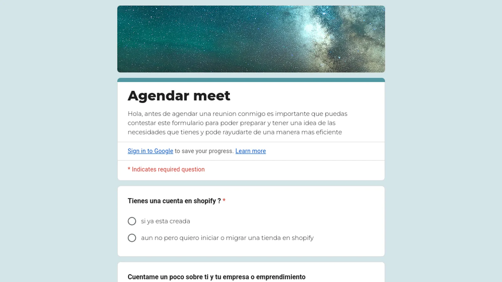 Screenshot of the javier munoz homepage