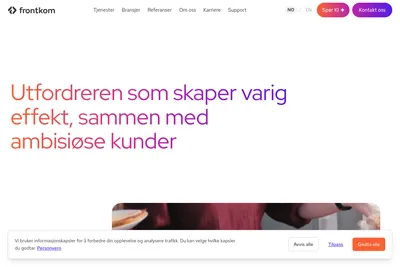 Screenshot of the Frontkom homepage