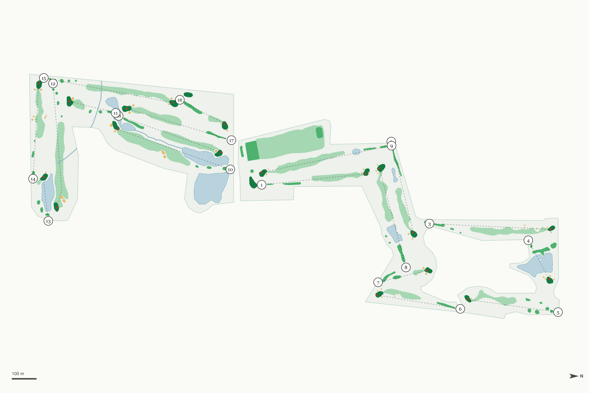 Map of Boomerang Links Golf Course