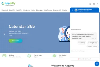 Screenshot of the AppJetty homepage