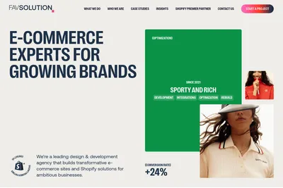 Screenshot of the FAV Solution homepage