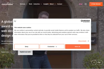 Screenshot of the morphsites homepage