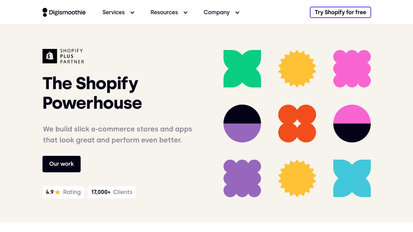 Screenshot of the Digismoothie Agency homepage