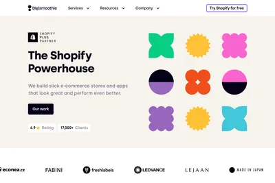 Screenshot of the Digismoothie Agency homepage