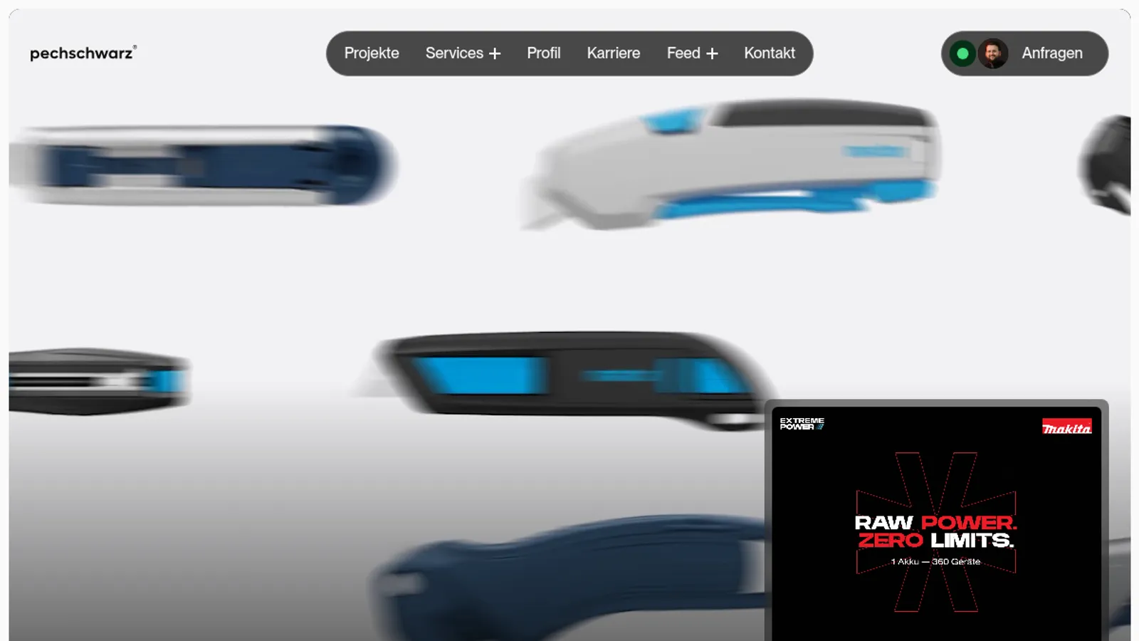 Screenshot of the pechschwarz GmbH homepage