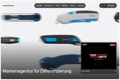 Screenshot of the pechschwarz GmbH homepage