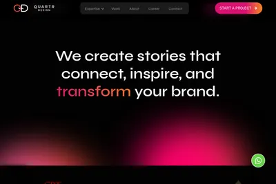 Screenshot of the Quartrdesign.com homepage